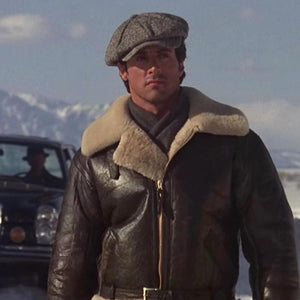 Rocky IV Shearling Bomber Leather Jacket