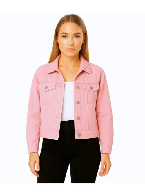 Women's Pink Denim Cotton Jacket