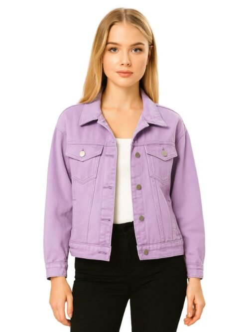Women's Purple Denim Cotton Jacket