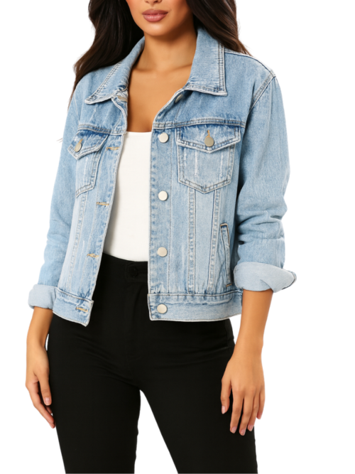 Women's Blue Denim Cotton Jacket